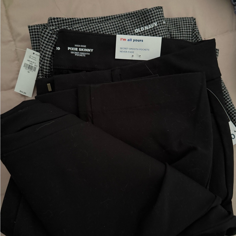 Old Navy Black and Houndstooth Pants Set